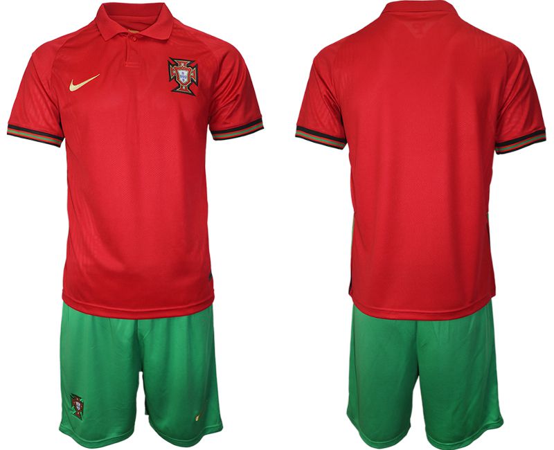Men 2020-2021 European Cup Portugal home red blank Nike Soccer Jersey->spain jersey->Soccer Country Jersey